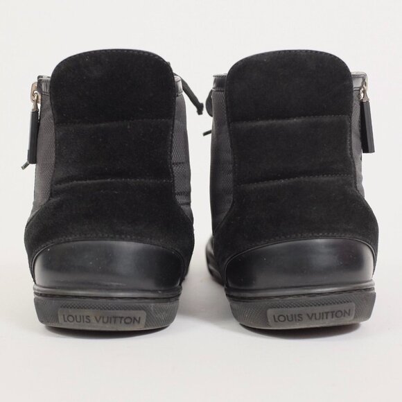 Louis Vuitton 8 US 9 black sneakers high top black Damier LOGO PRINT - Picture 9 of 14